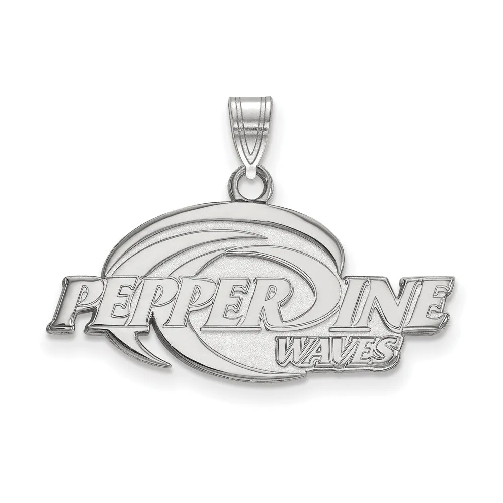 14k White Gold Pepperdine U. Small Logo Pendant