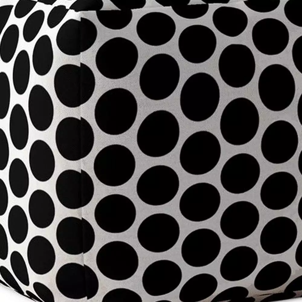 17 Black Cotton Polka Dots Pouf Cover