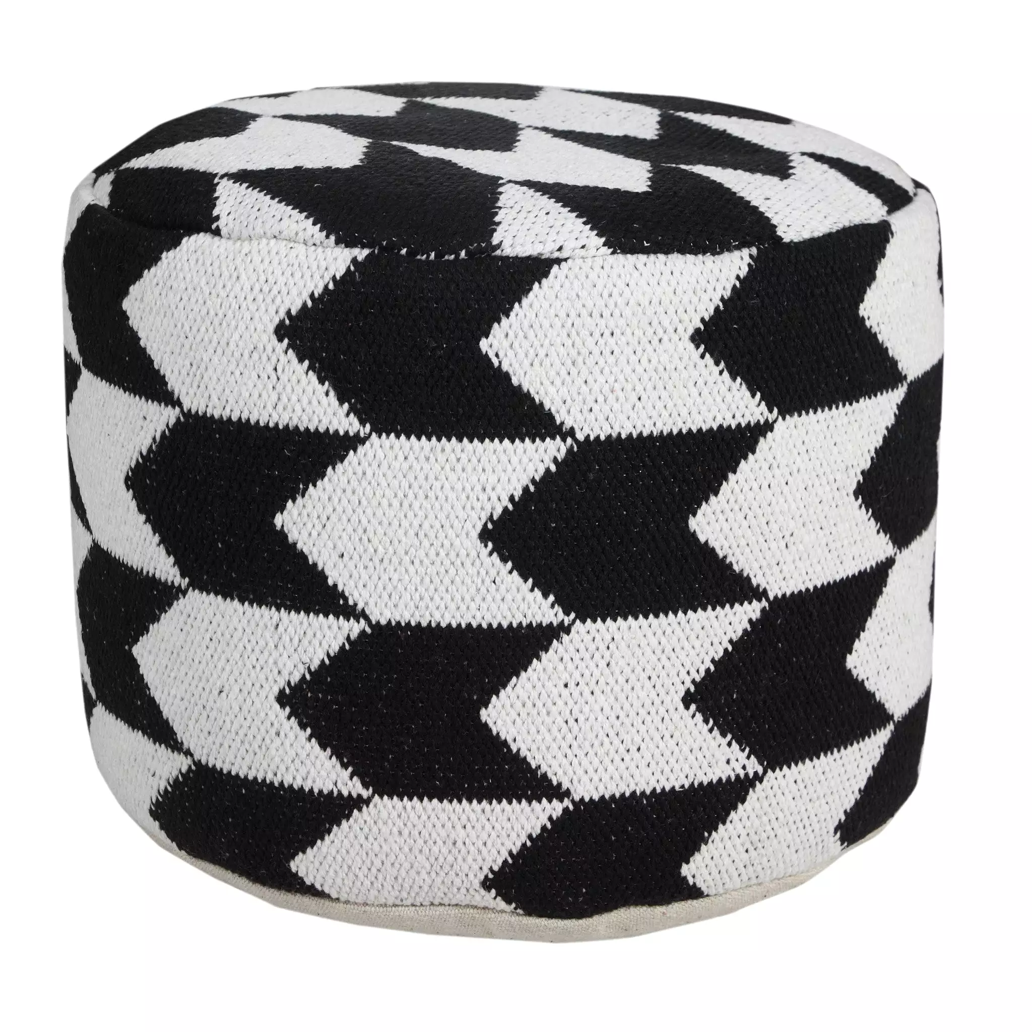 18 Black Cotton Blend Ottoman