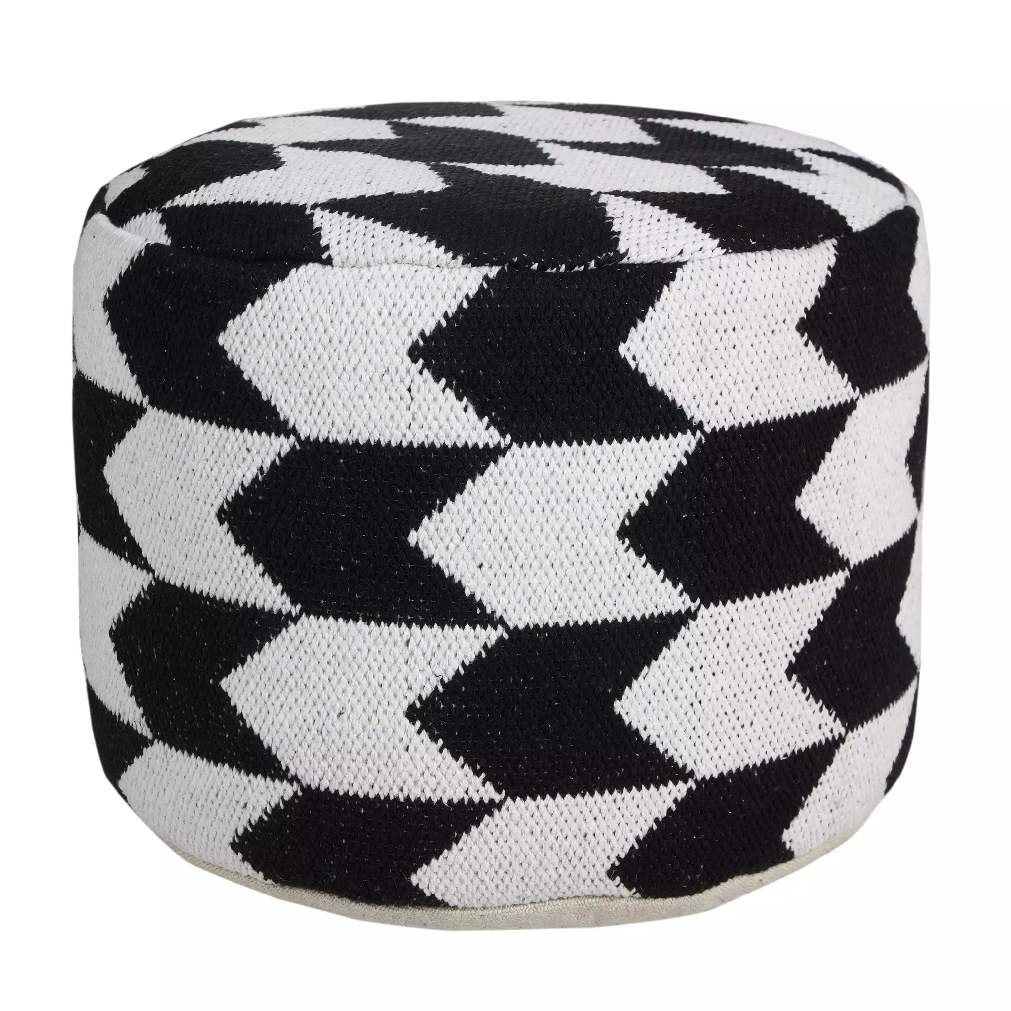 18 Black Cotton Blend Ottoman