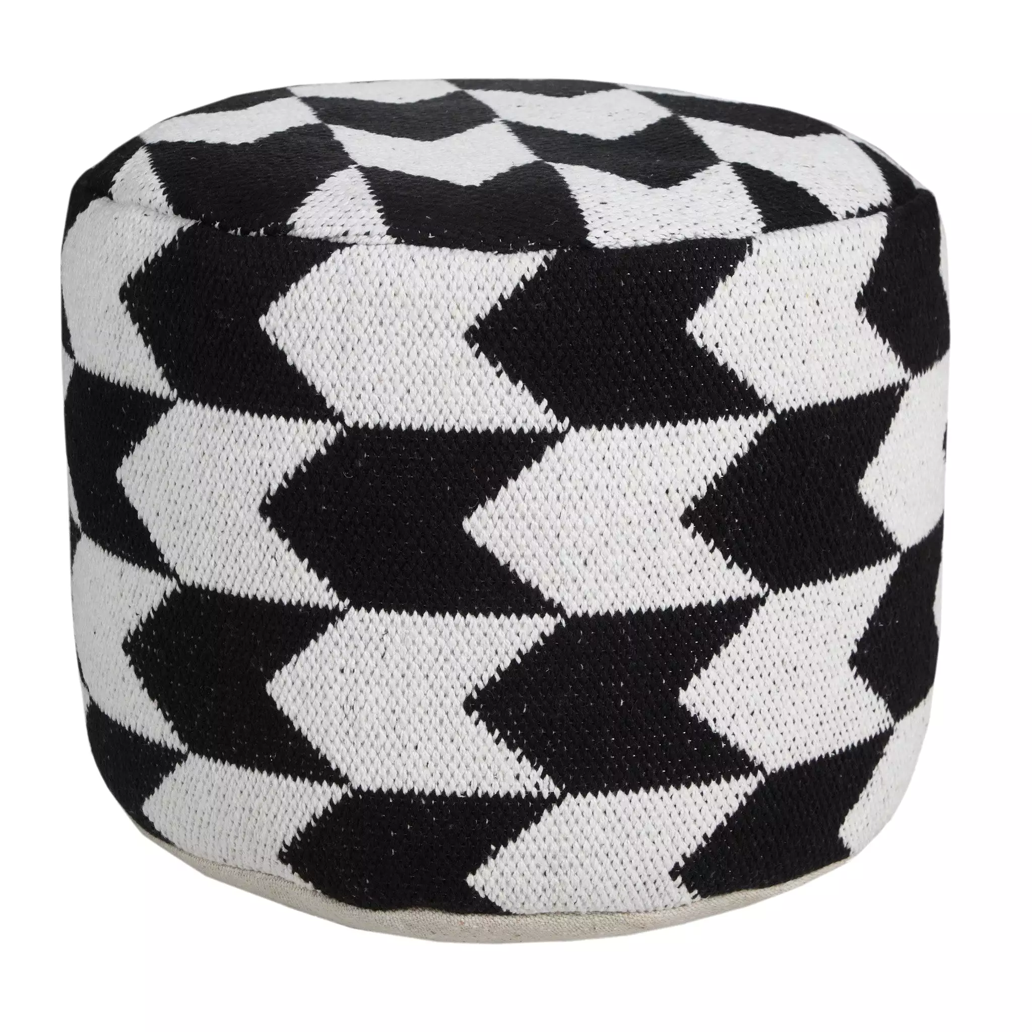 18 Black Cotton Blend Ottoman