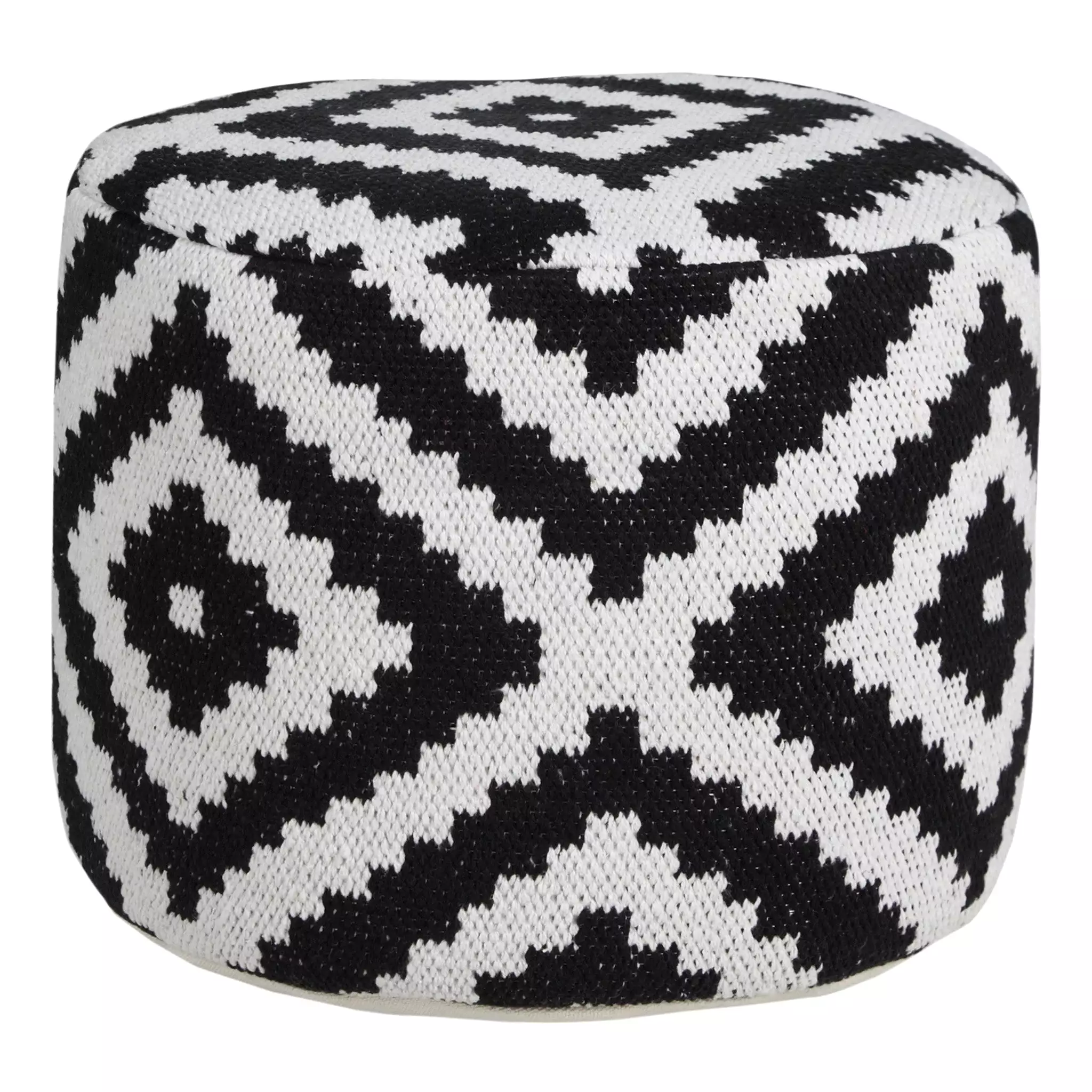 18 Black Cotton Blend Ottoman