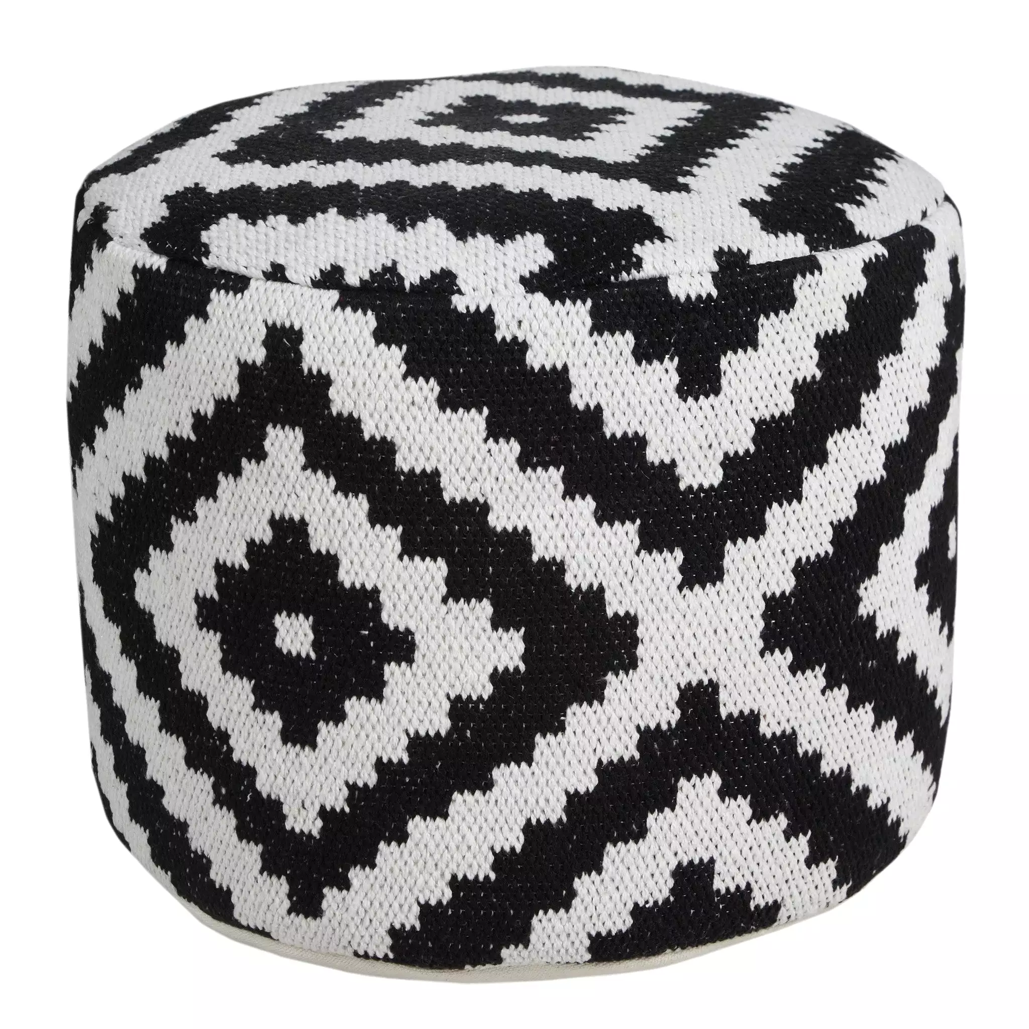 18 Black Cotton Blend Ottoman