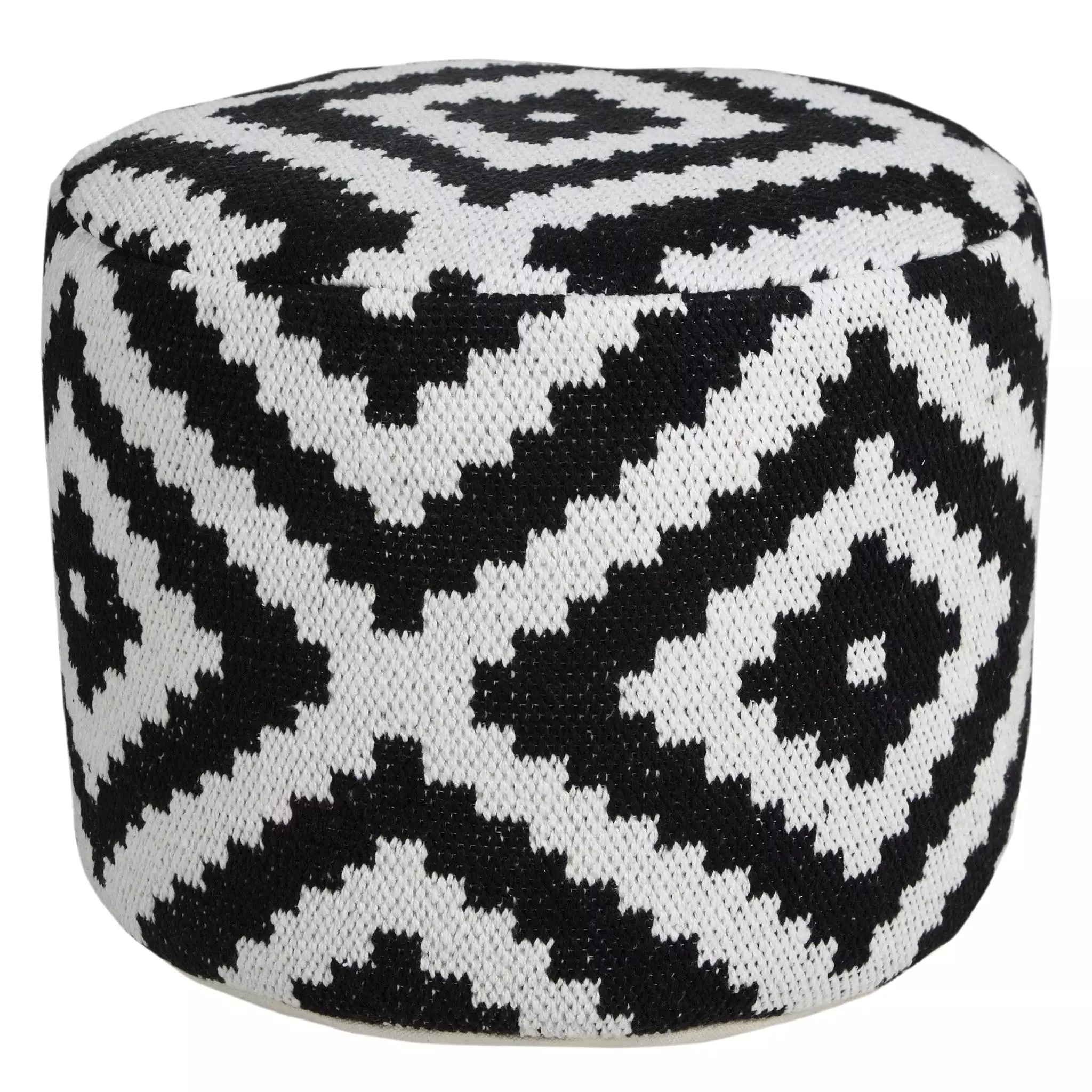 18 Black Cotton Blend Ottoman