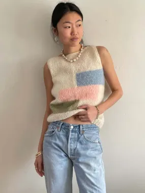 60s Hand Knit Mohair Sleeveless Sweater