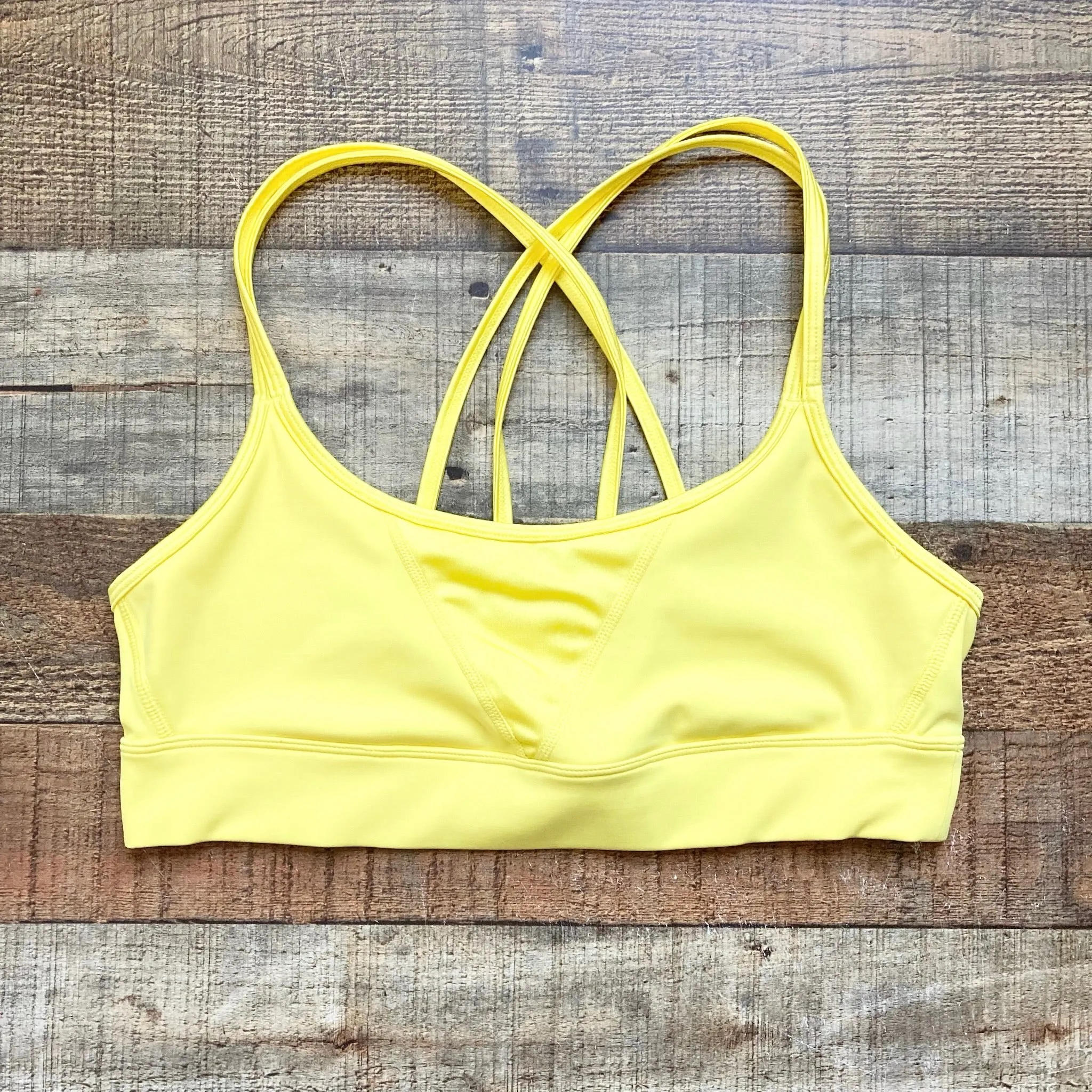 ALALA Yellow Strappy Back Sports Bra- Size S