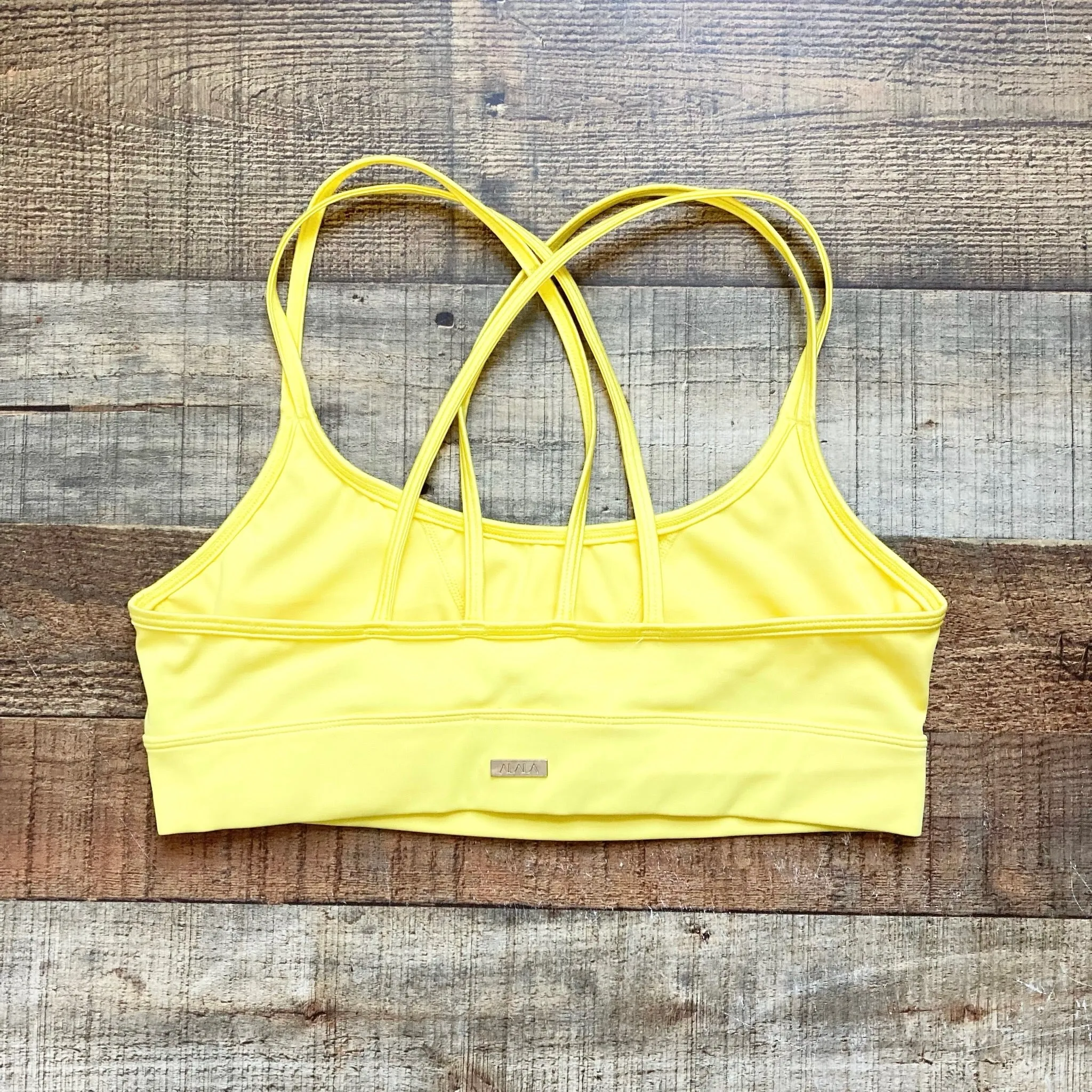 ALALA Yellow Strappy Back Sports Bra- Size S