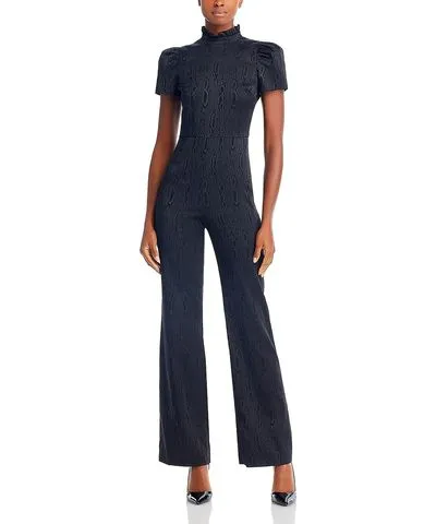 Alice + Olivia Womens Taffeta Short Sleeve Jumpsuit