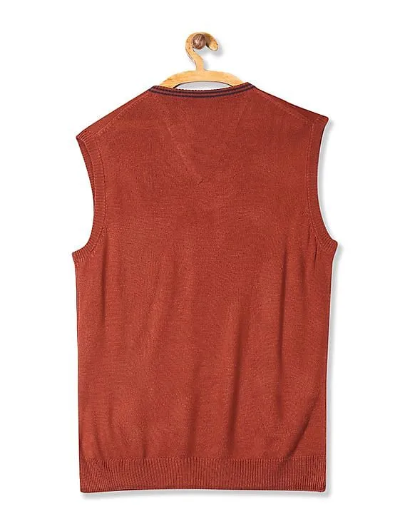 Arrow Sports Sleeveless V-Neck Sweater