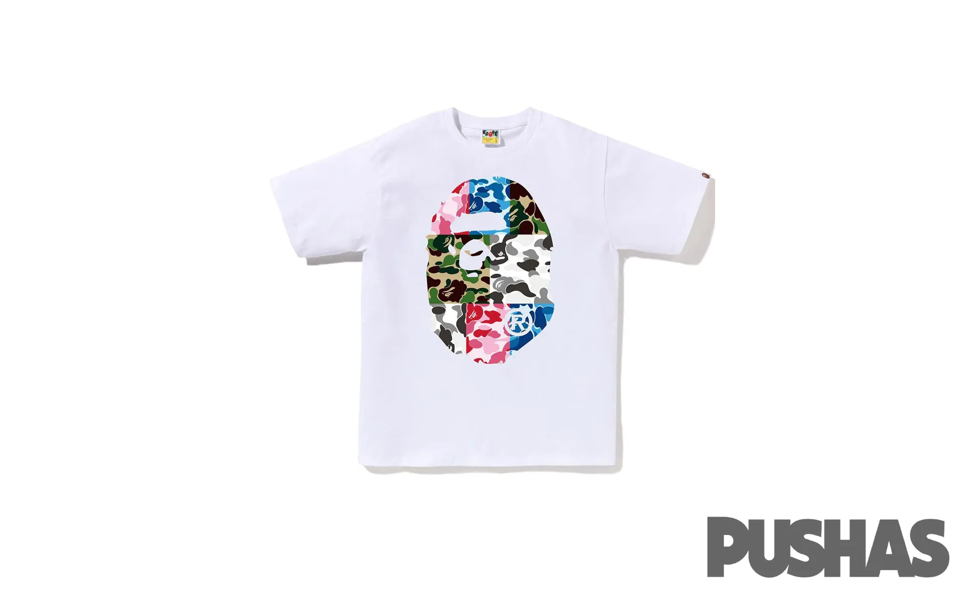 Bape ABC Camo Crazy Big Ape Head T-Shirt 'White' (2023)