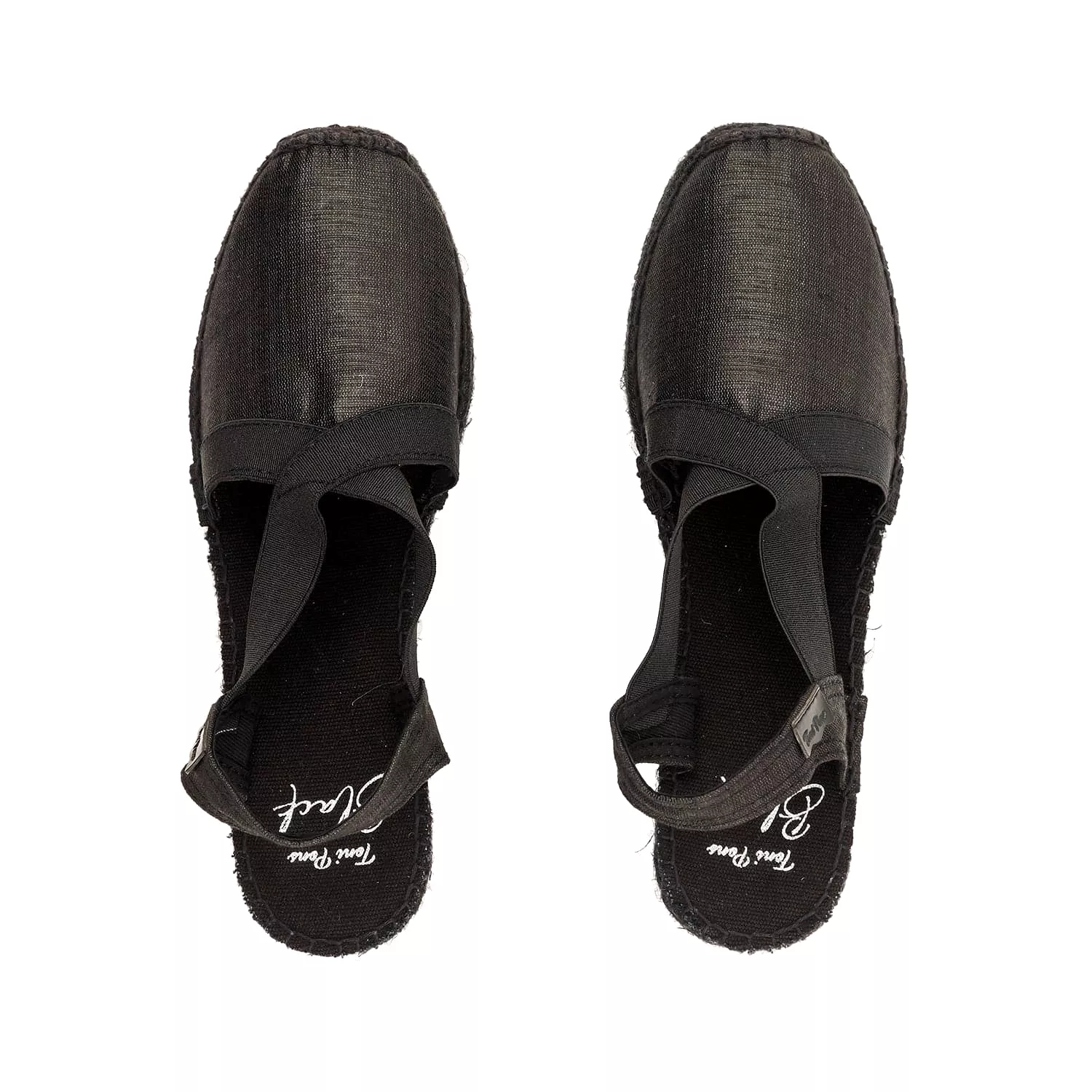 Black Cotton blend Wedge Espadrille for Women - Vic-BK