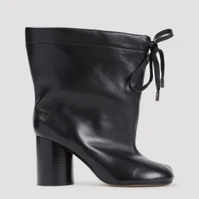 Black Lamb Leather Ankle Boots