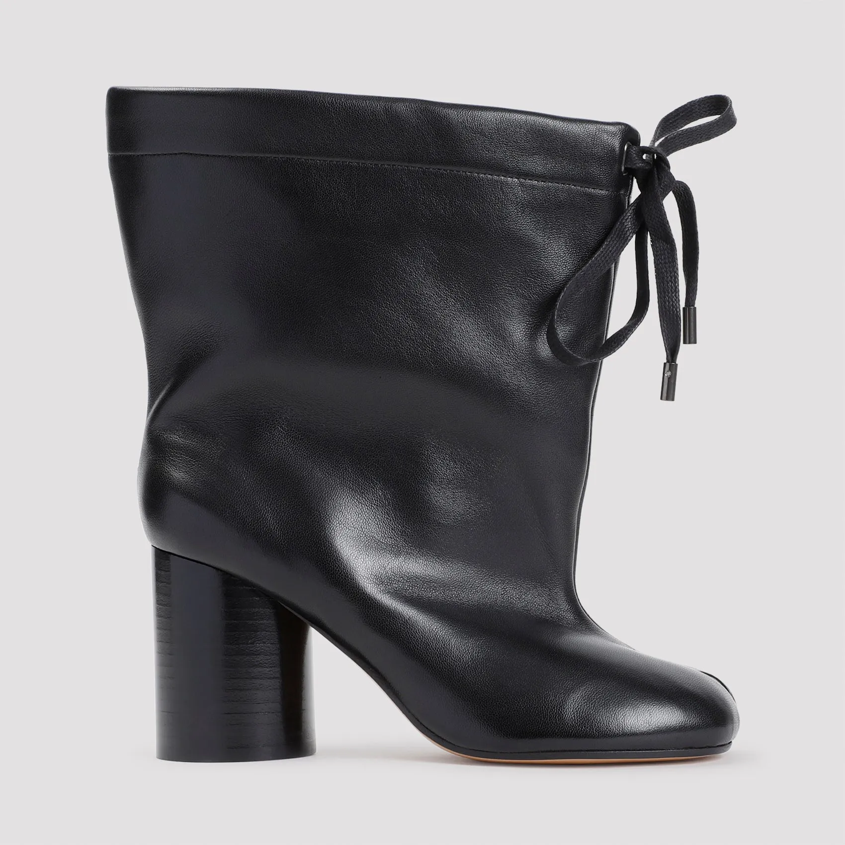 Black Lamb Leather Ankle Boots