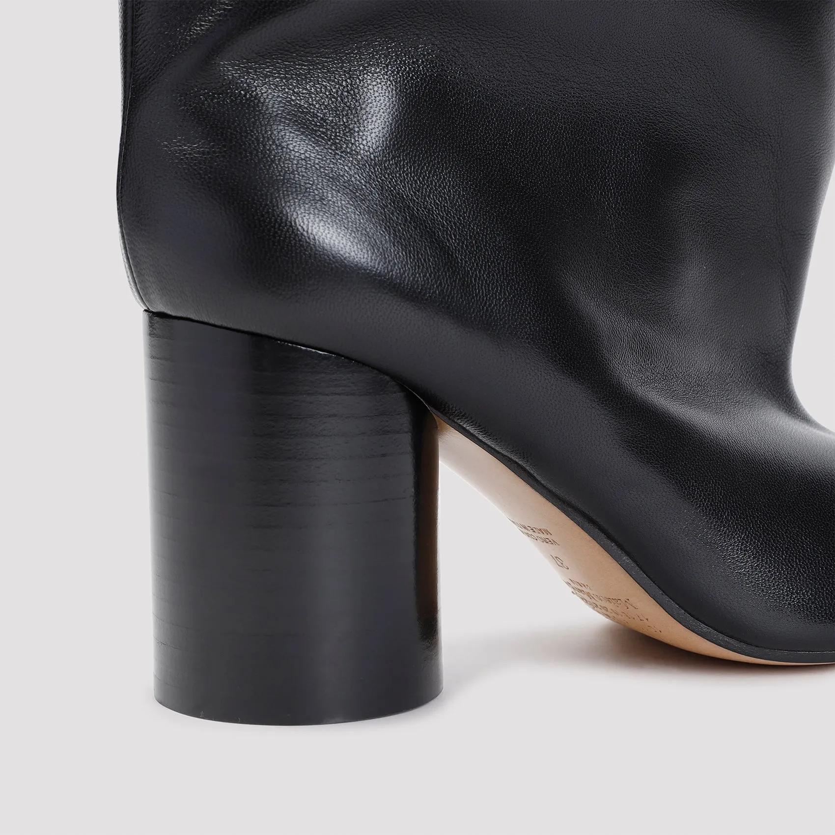 Black Lamb Leather Ankle Boots