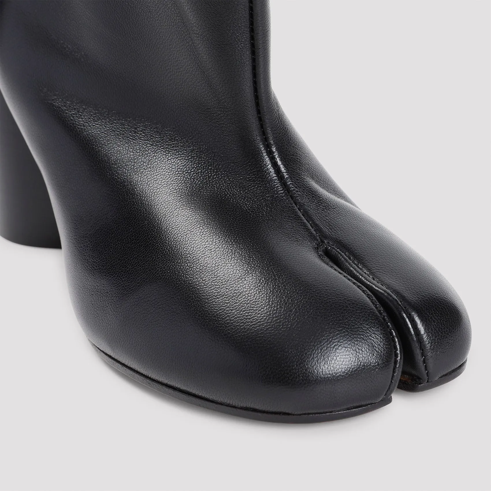 Black Lamb Leather Ankle Boots