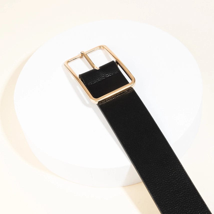 Black Square Buckle Belt