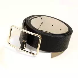 Black Square Buckle Belt