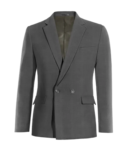  Blazer cruzada gris de Lana pura super 100s