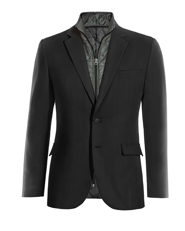  Blazer negro Ónix de entretiempo con pieza gilet