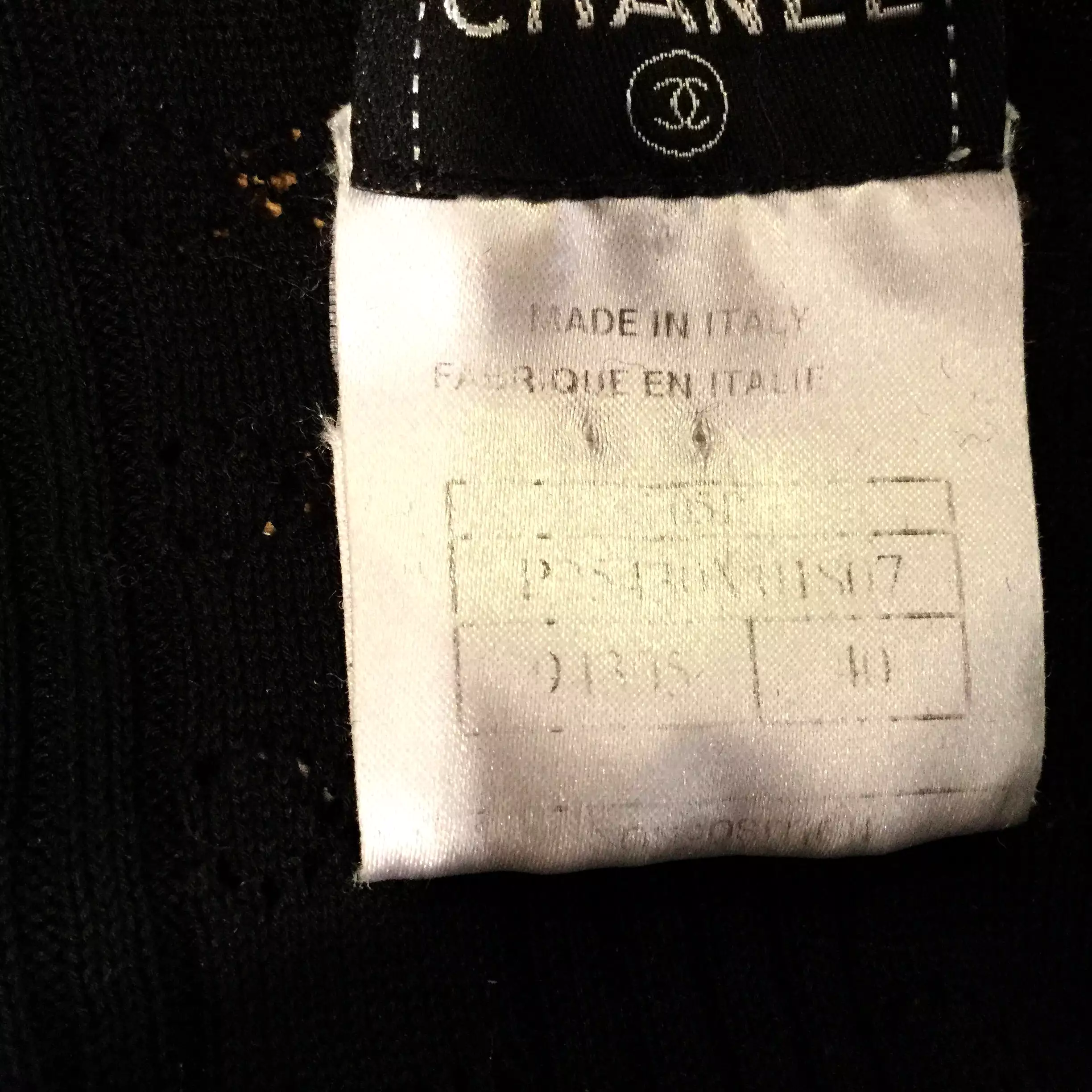 Chanel 05P, 2005 Spring Black Cotton knit interlocking CC logo Blouse top FR 40 US 4/6