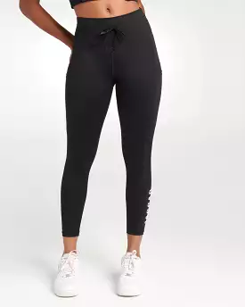 CLASSIC 7/8 HIGH WAIST DRAWSTRING POCKET LEGGING BLACK / WHITE