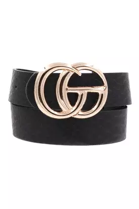 Crocodile Faux Leather CG Belt