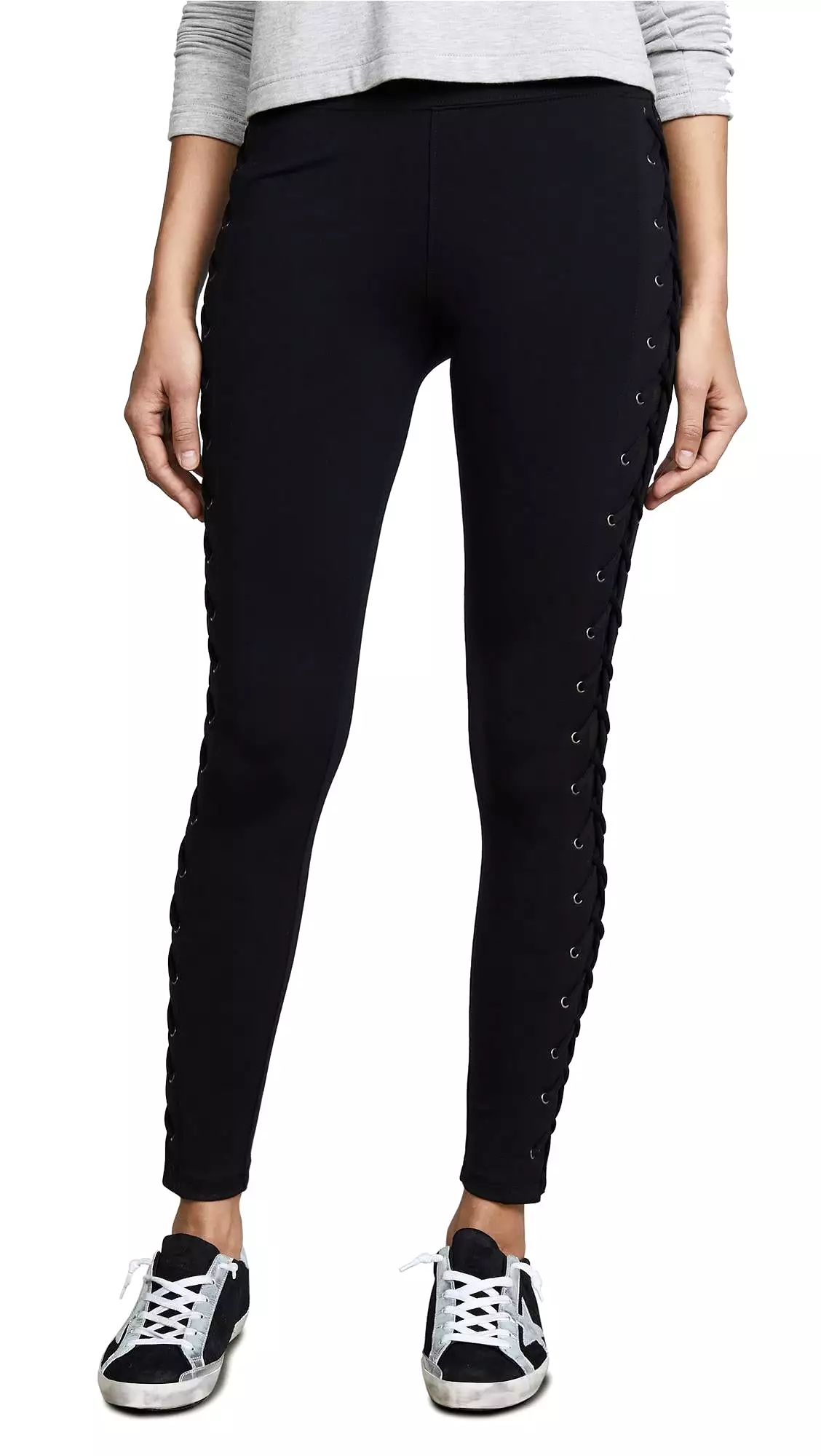 David Lerner X-Cross Lace Up Legging Black