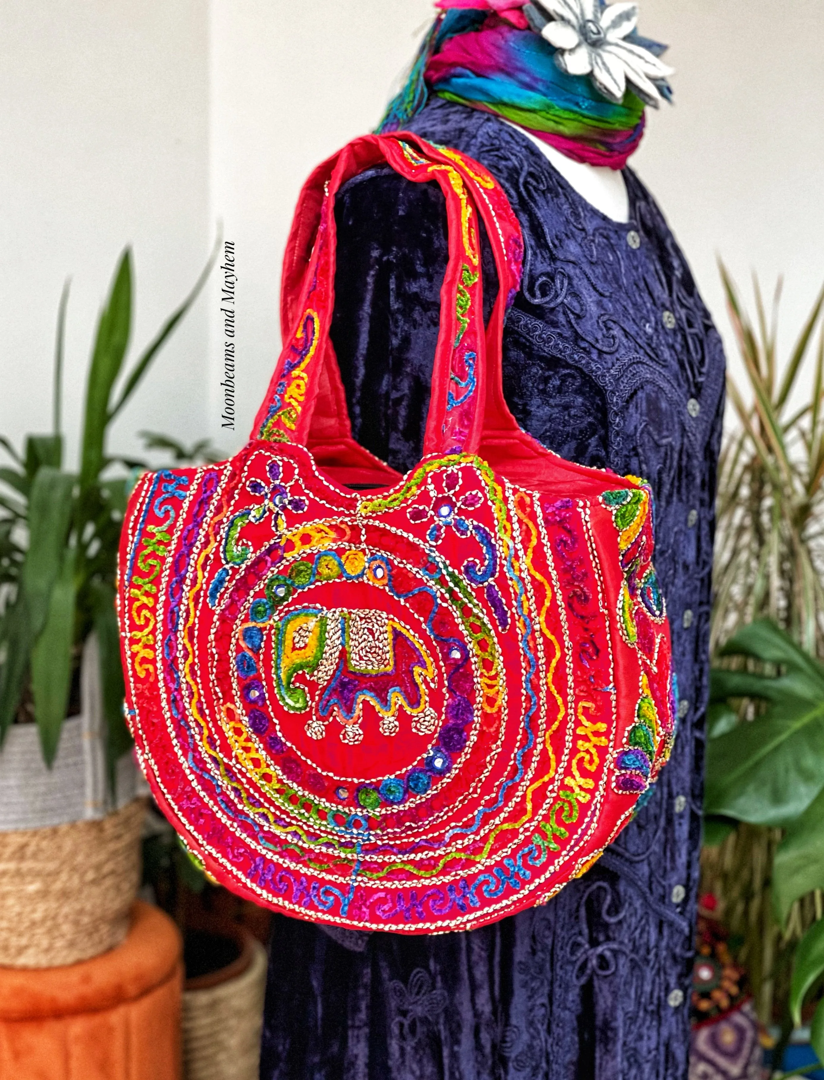 DELICIOUS RED SHAMBALA BOHEMIAN SHOULDER BAG