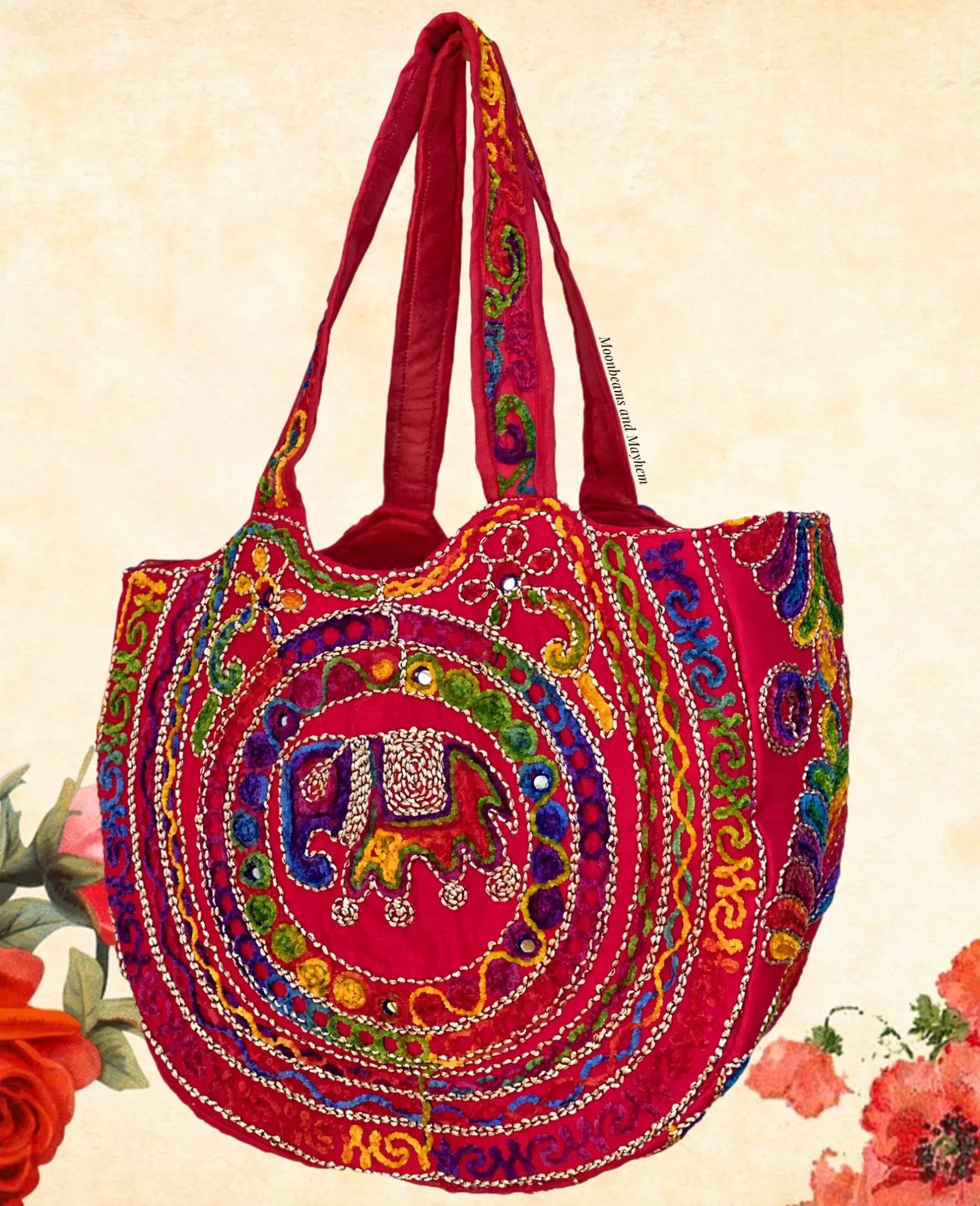 DELICIOUS RED SHAMBALA BOHEMIAN SHOULDER BAG