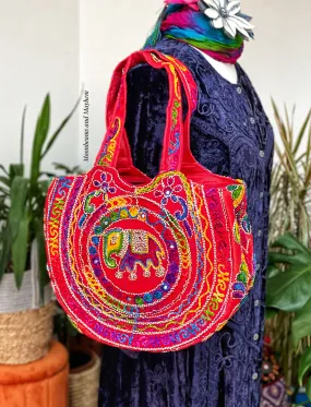 DELICIOUS RED SHAMBALA BOHEMIAN SHOULDER BAG