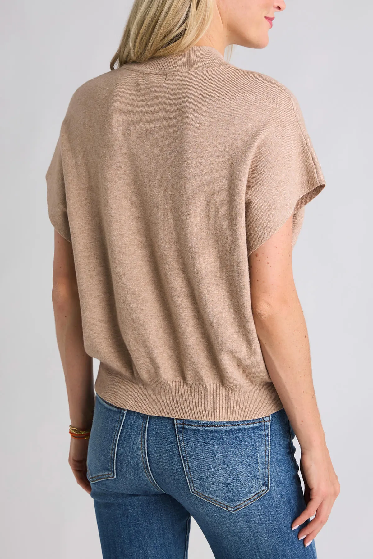 Eesome Mockneck Sleeveless Knit Sweater