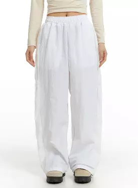 Elastic Waist Cotton Wide Trousers CM406