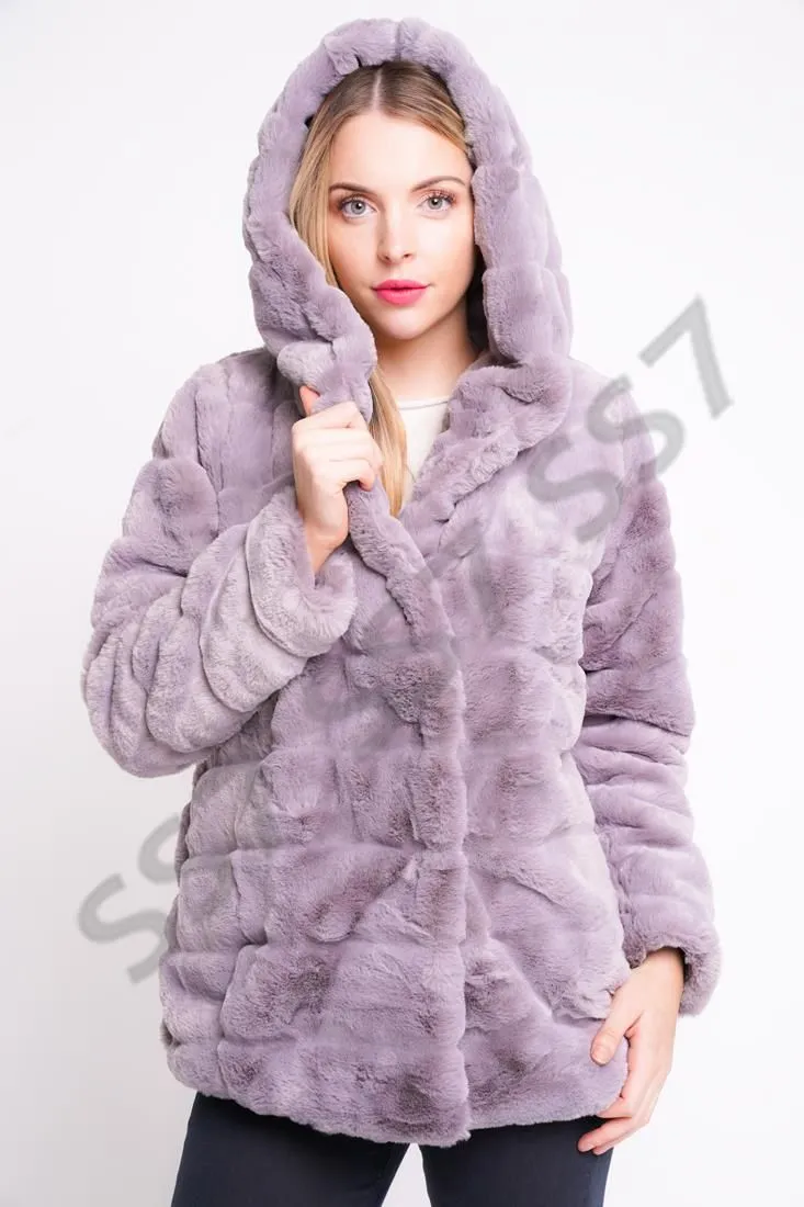 Faux Fur Coat, Mid Length, Black, White, Grey, Taupe, UK Sizes 8 to 14