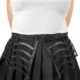 Faux Leather Spiderweb Cut Out Belt