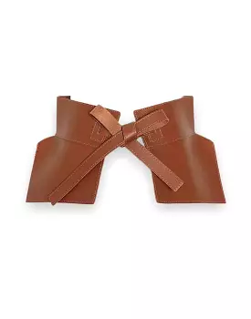 Faux Leather Wide Tie Knot Belt