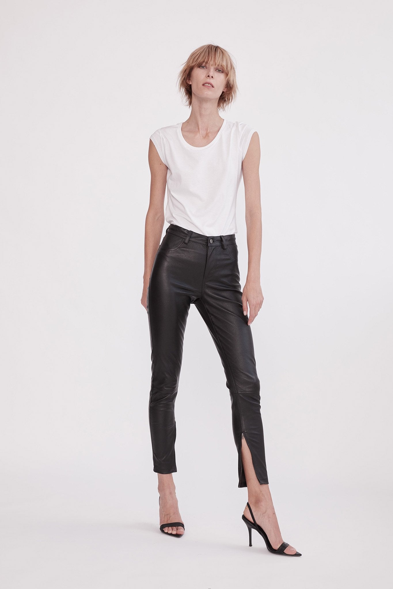 Houston High Rise Legging Black Stretch Leather