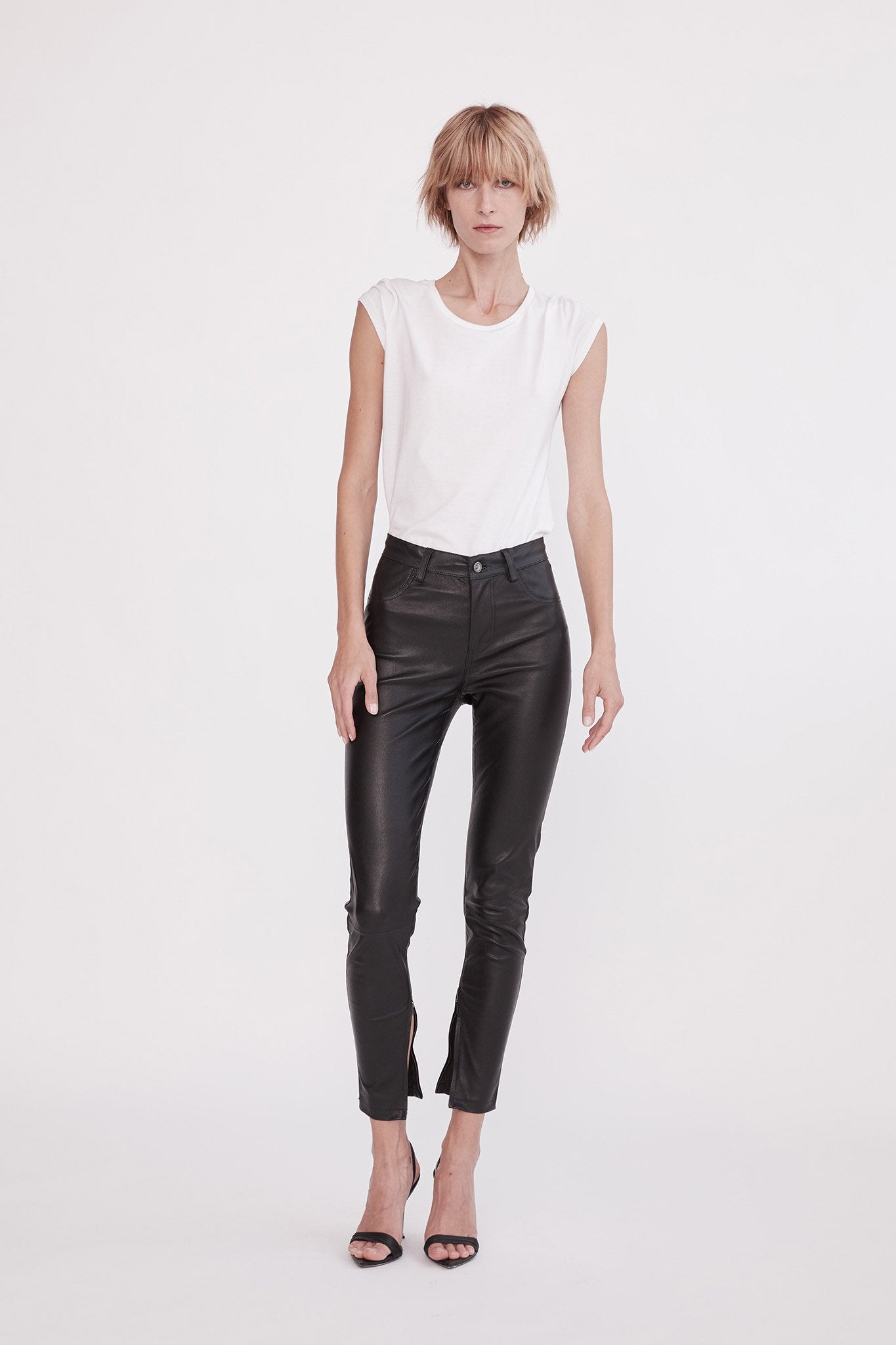 Houston High Rise Legging Black Stretch Leather