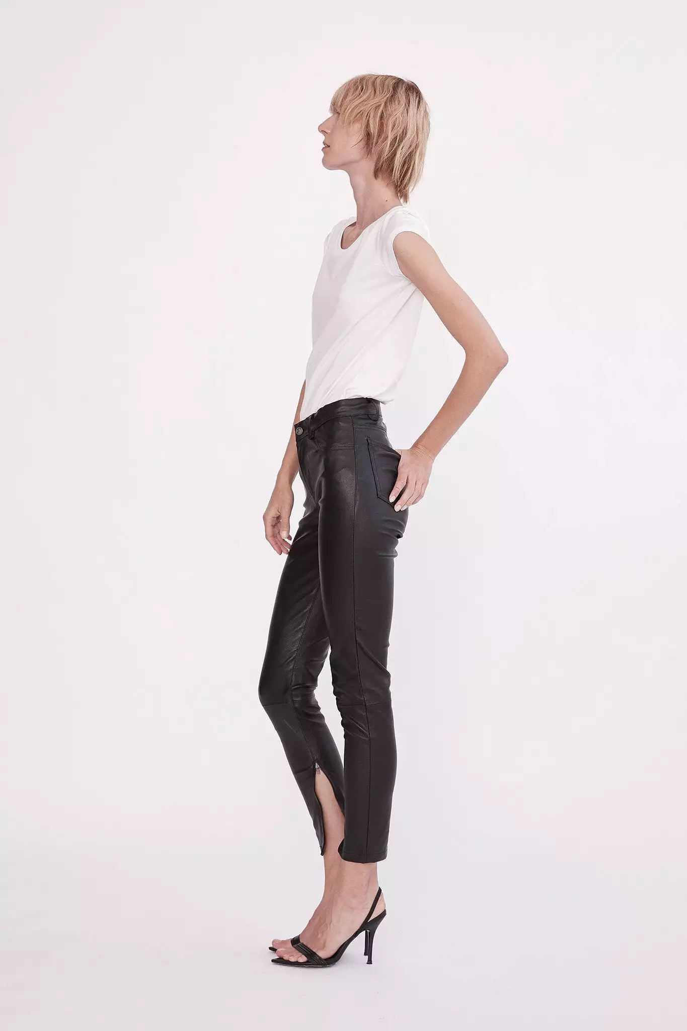 Houston High Rise Legging Black Stretch Leather