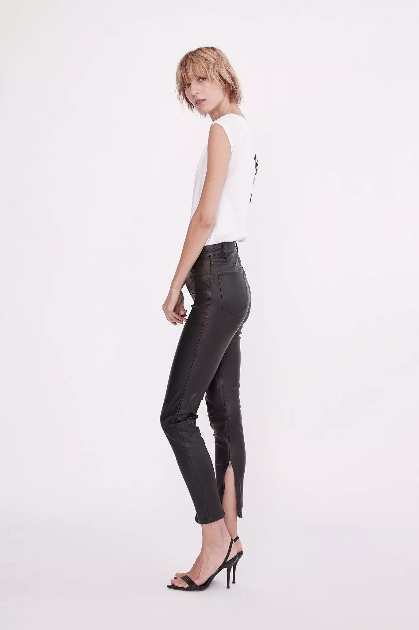 Houston High Rise Legging Black Stretch Leather