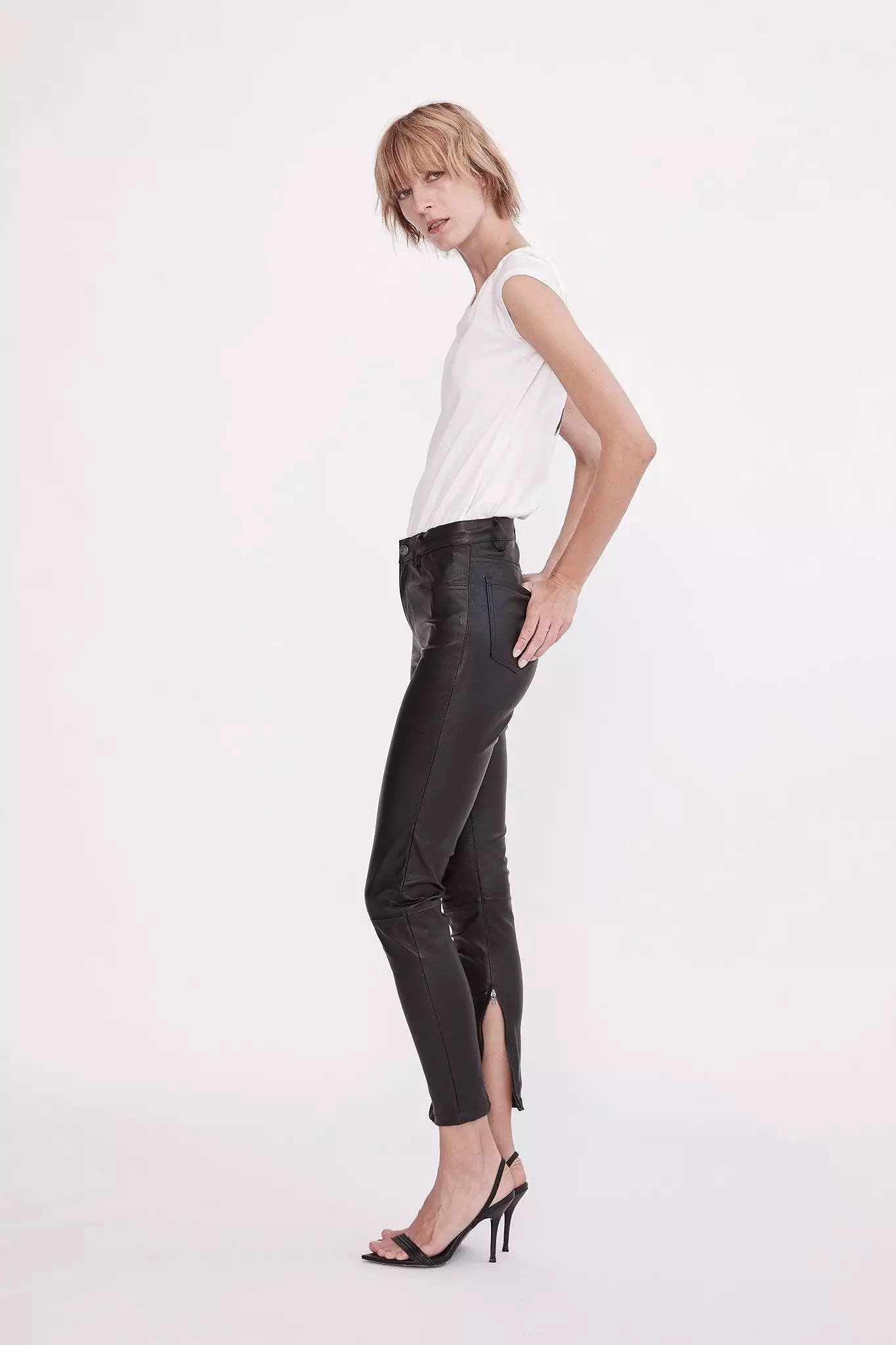 Houston High Rise Legging Black Stretch Leather