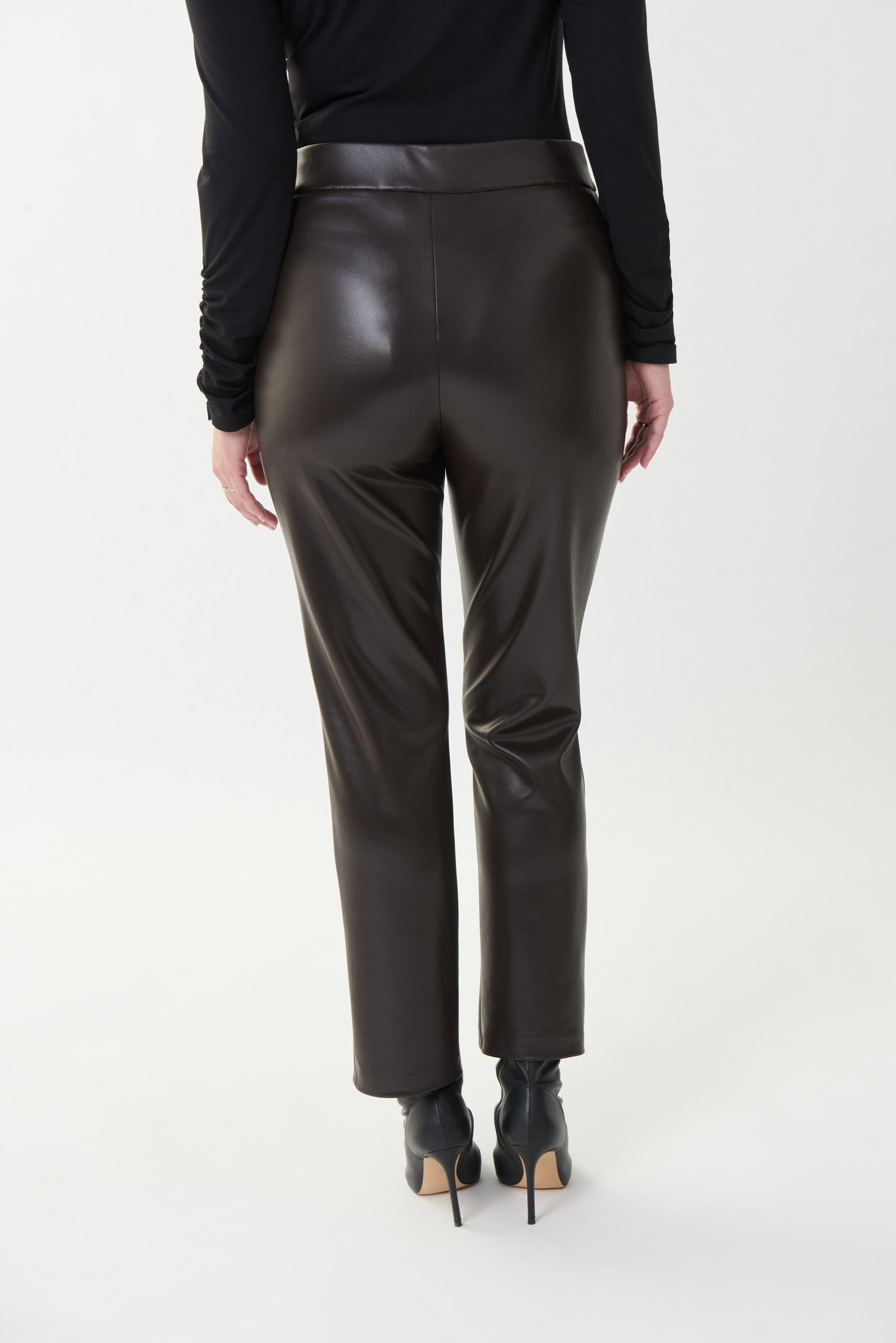 Joseph Ribkoff Brown Faux Leather Pant - 223131