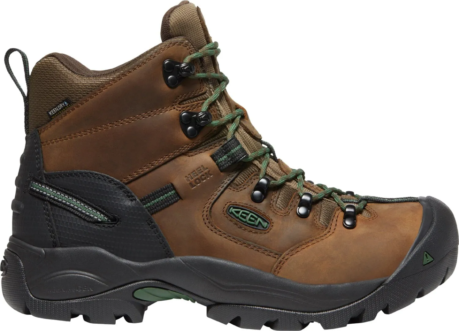 Keen Utility Mens Pittsburgh Energy 6in WP Cascade/Green Leather Work Boots