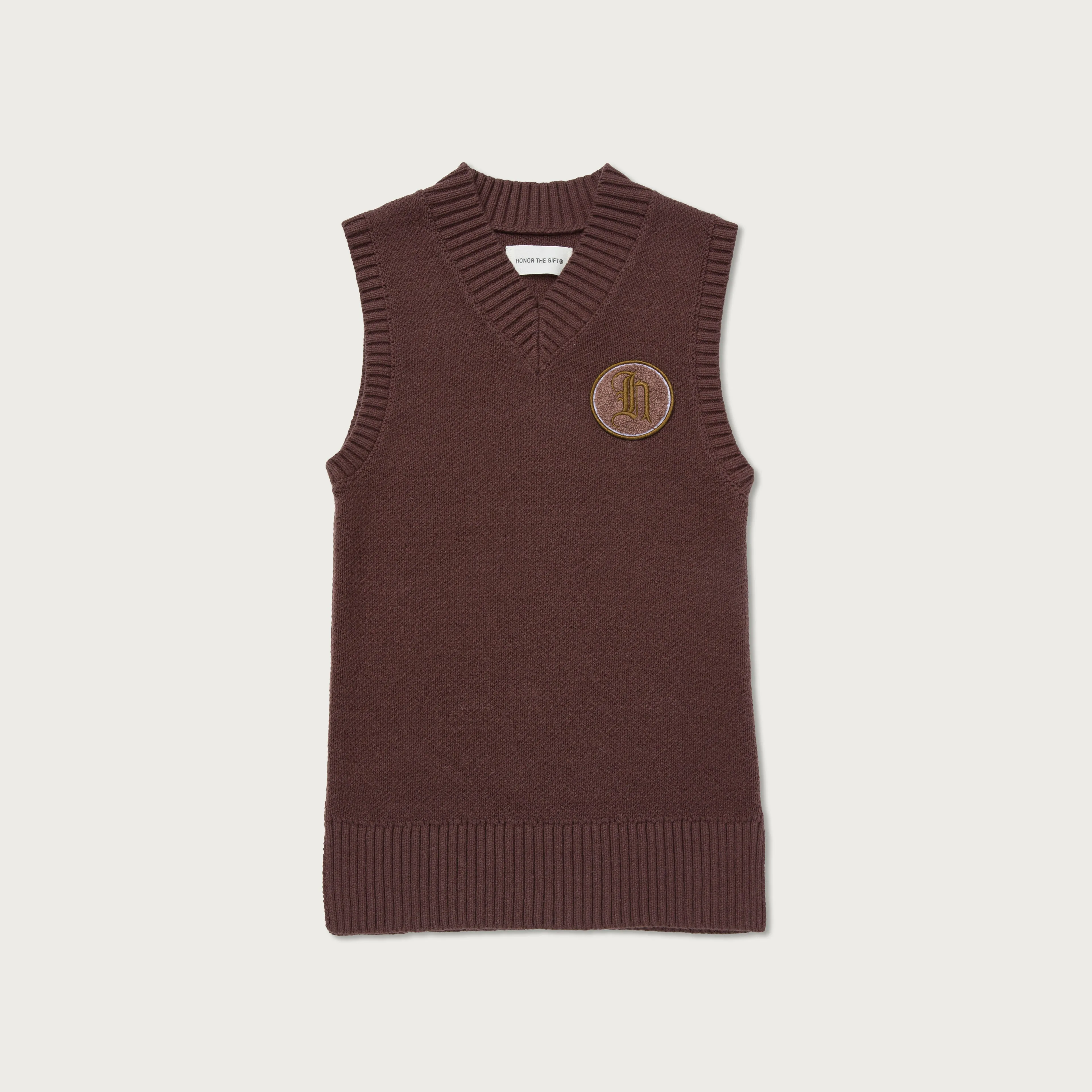 Kids Girls Sleeveless Sweater Dress - Brown