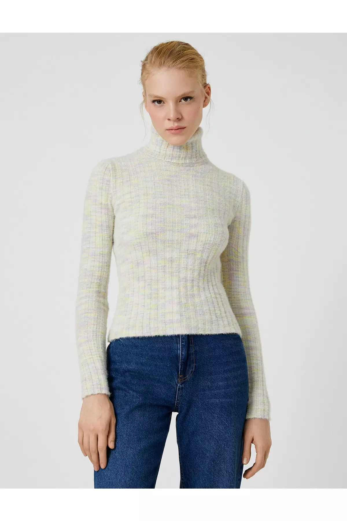 KOTON Soft Textured Turtleneck Sweater