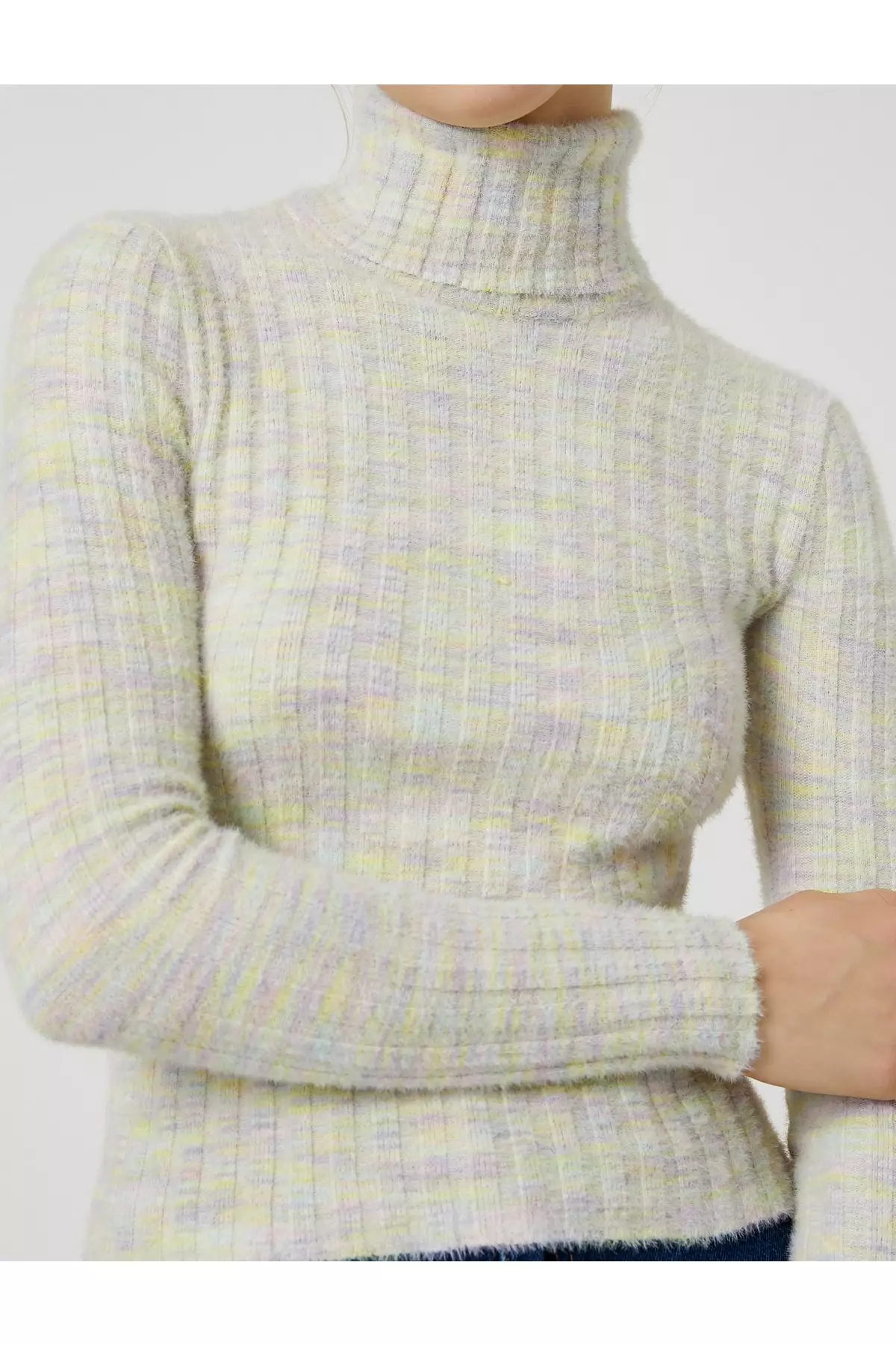 KOTON Soft Textured Turtleneck Sweater