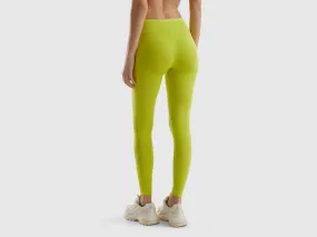 Long seamless sports leggings - Lime | Benetton