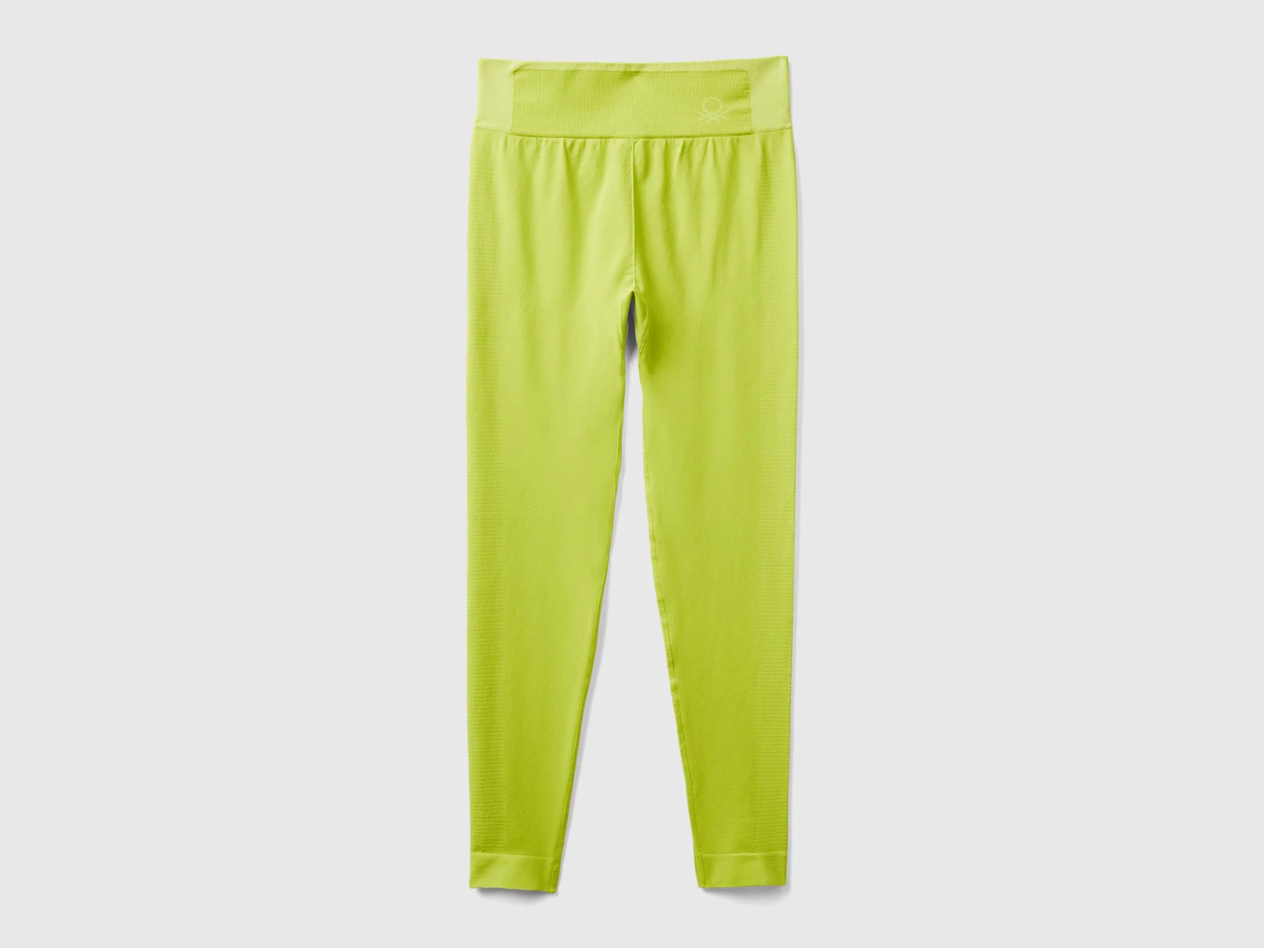 Long seamless sports leggings - Lime | Benetton