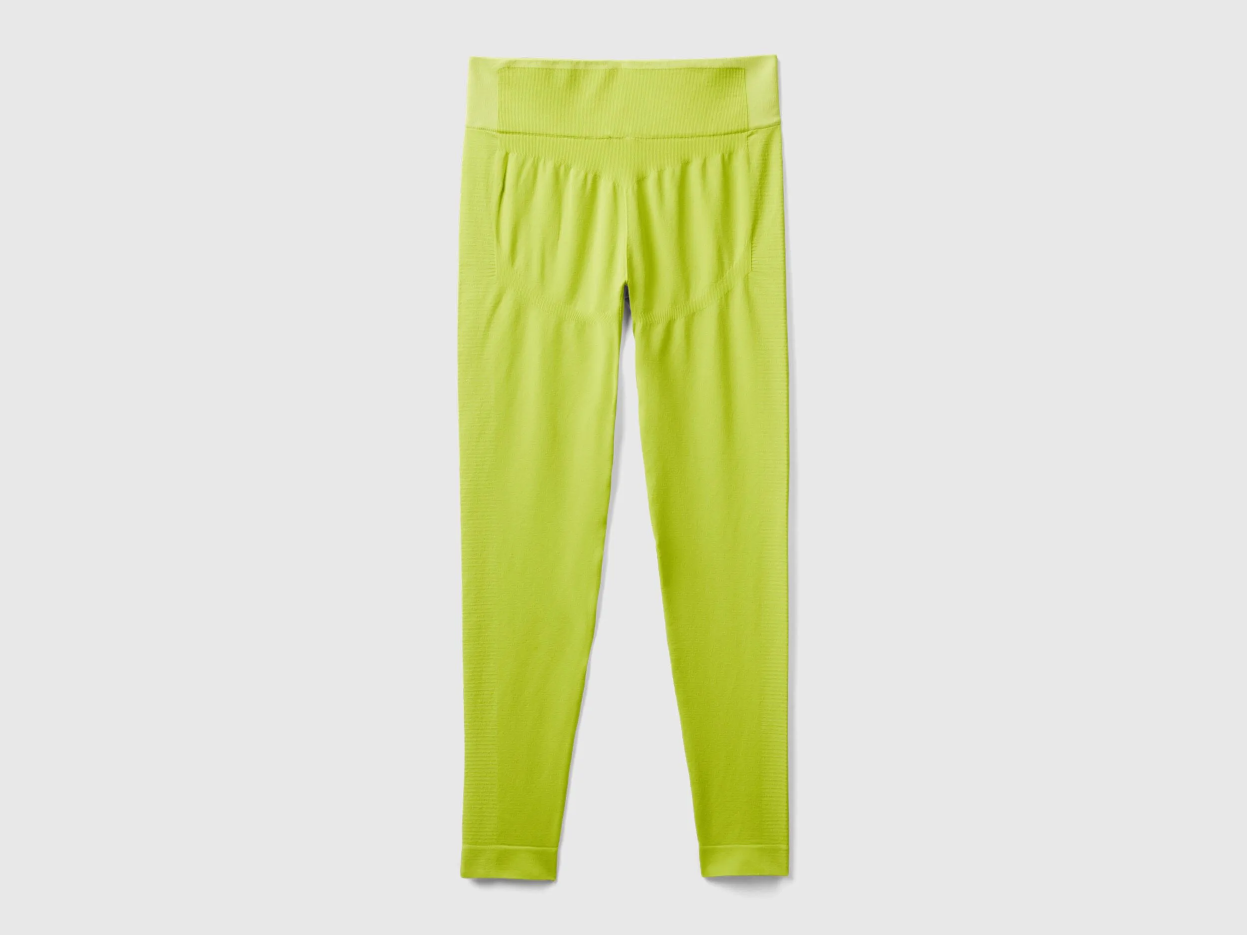 Long seamless sports leggings - Lime | Benetton