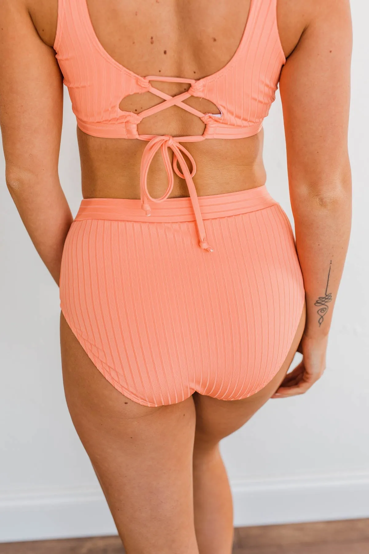 Making Waves High-Rise Swim Bottoms- Sherbert