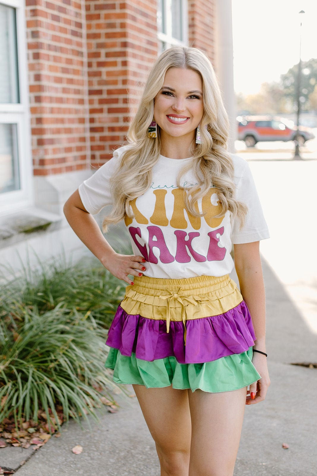 Mardi Gras Satin Ruffle Skort